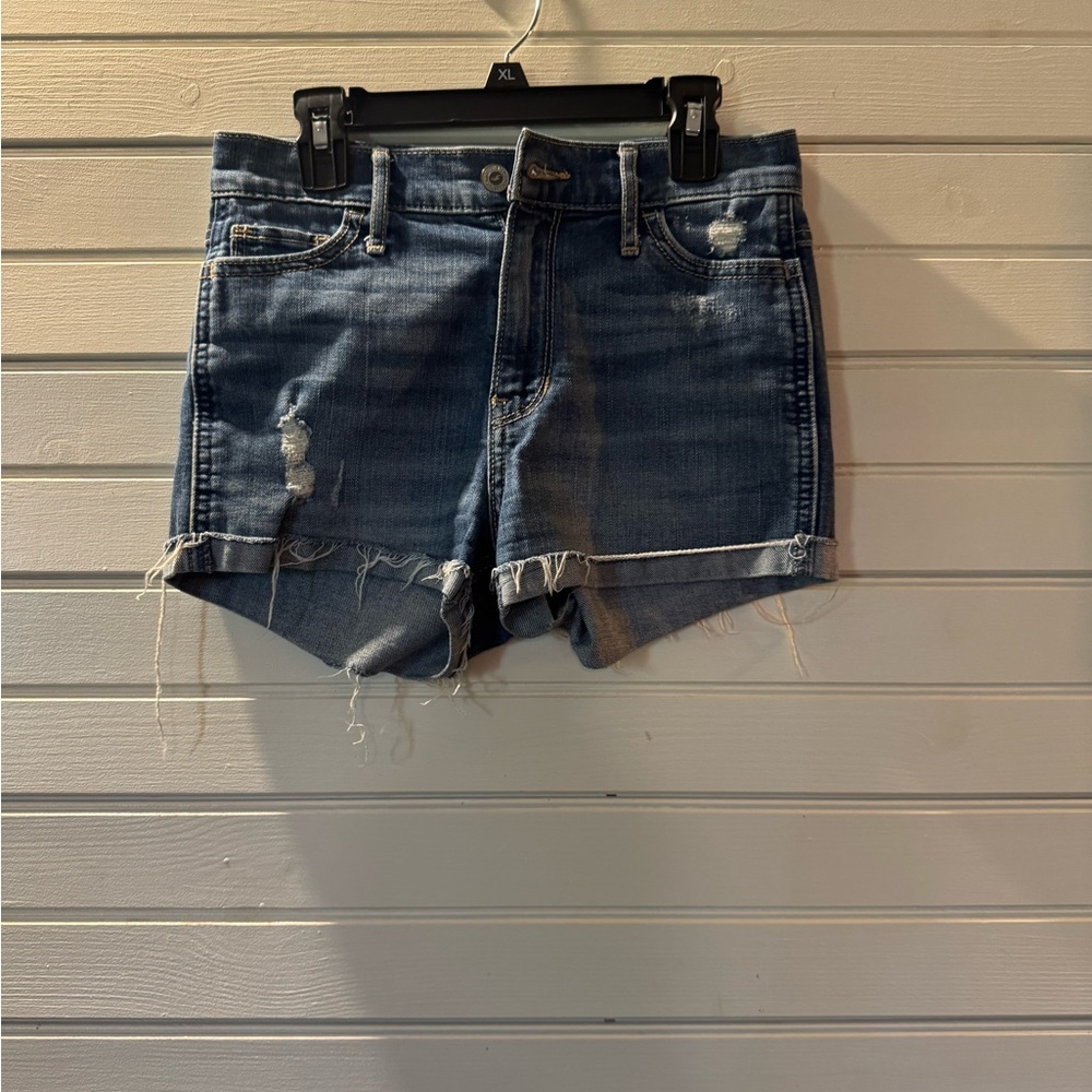 Hollister Blue Distressed Jean Shorts